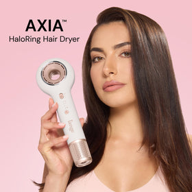 Détail du bouton de réglage de température du L'ANGE HAIR Axia HaloRing