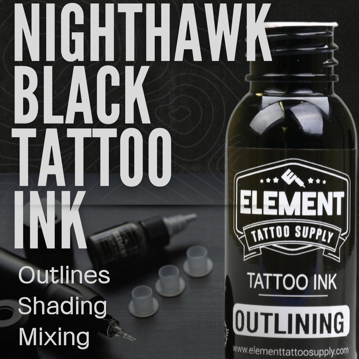 Détail du capuchon à vis de l'encre noire Nighthawk 8oz