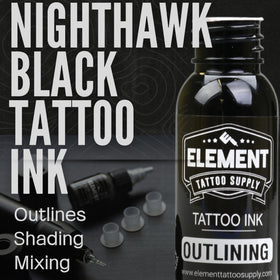 Détail du capuchon à vis de l'encre noire Nighthawk 8oz