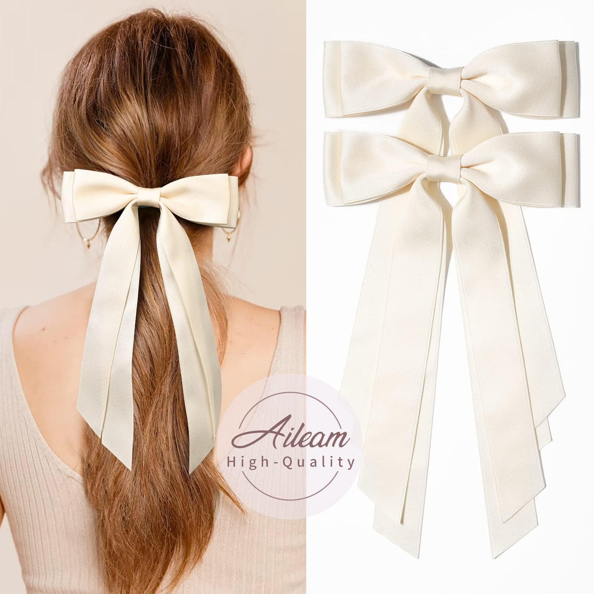 Détail du clip crocodile des Bows Satiné Aileam