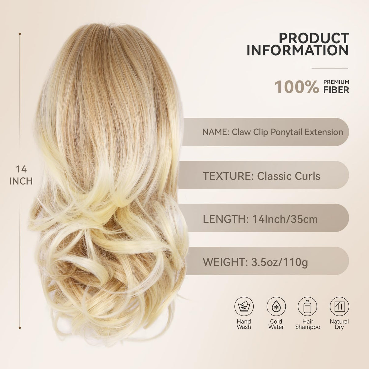 Détail du clip de l'extension de queue de cheval ZQIAN BEAUTY