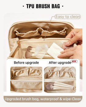 Détail du compartiment pour pinceaux de la trousse EACHY
