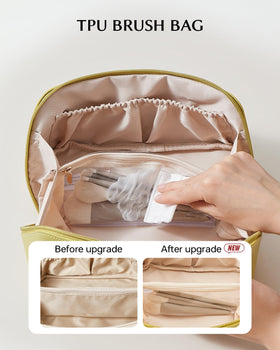 Détail du compartiment pour pinceaux de la trousse EACHY