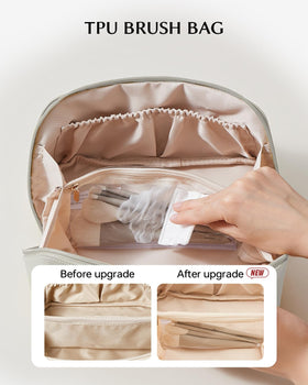 Détail du compartiment pour pinceaux de la trousse EACHY