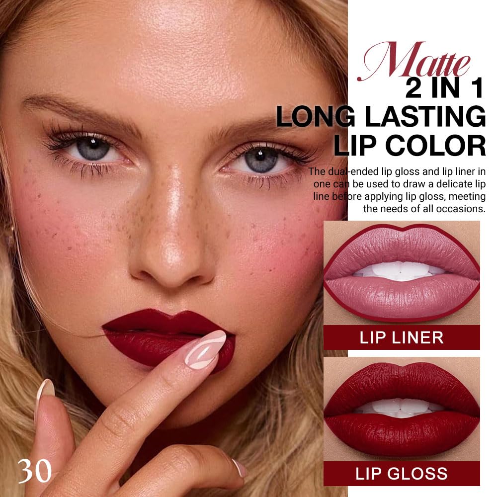 Détail du contour lèvres evpct couleur oxblood