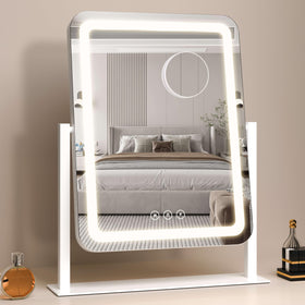 Détail du contrôle tactile du miroir de maquillage Shinerva