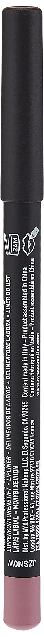 Détail du crayon à lèvres NYX avec sa teinte Violet Smoke