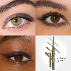 Détail du crayon eyeliner stila Gilded Green, texture gel