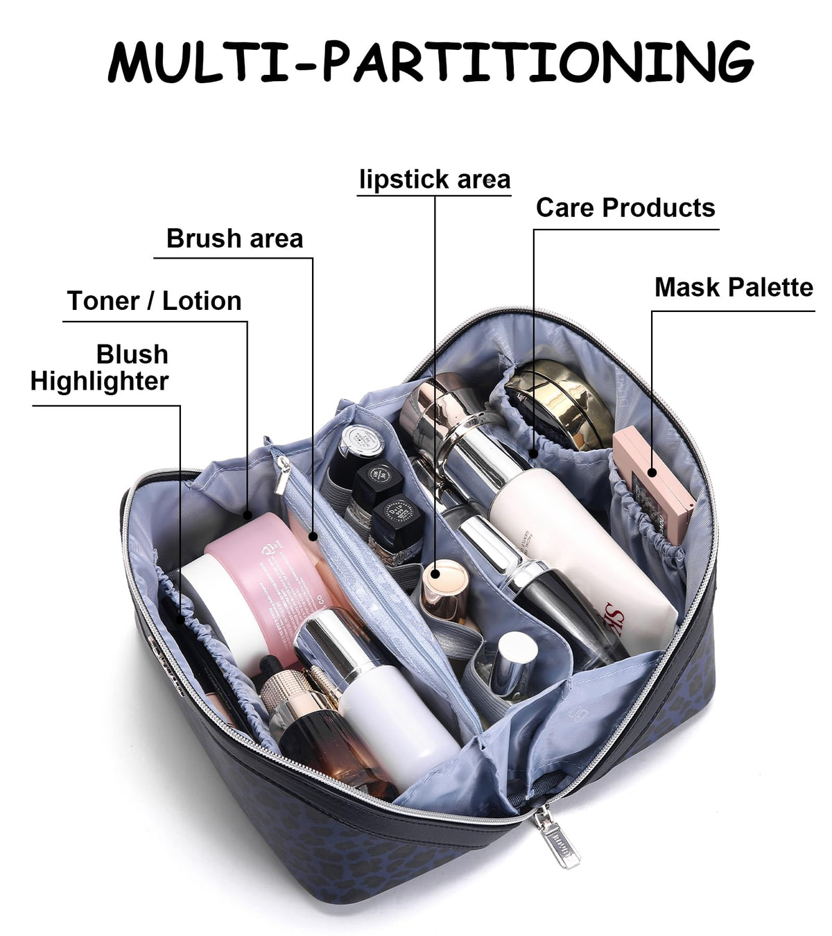 Détail du cuir PU de la trousse de maquillage BOYATU