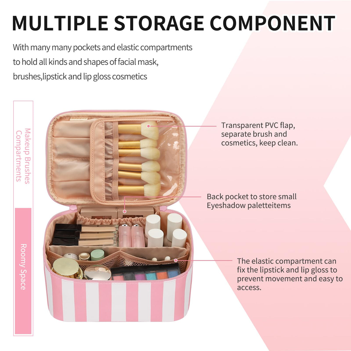 Détail du cuir vegan de la trousse de maquillage OCHEAL