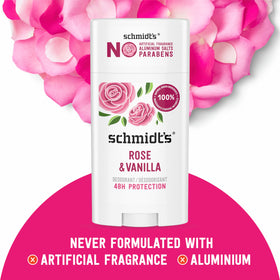 Détail du déodorant Schmidt's Rose & Vanille