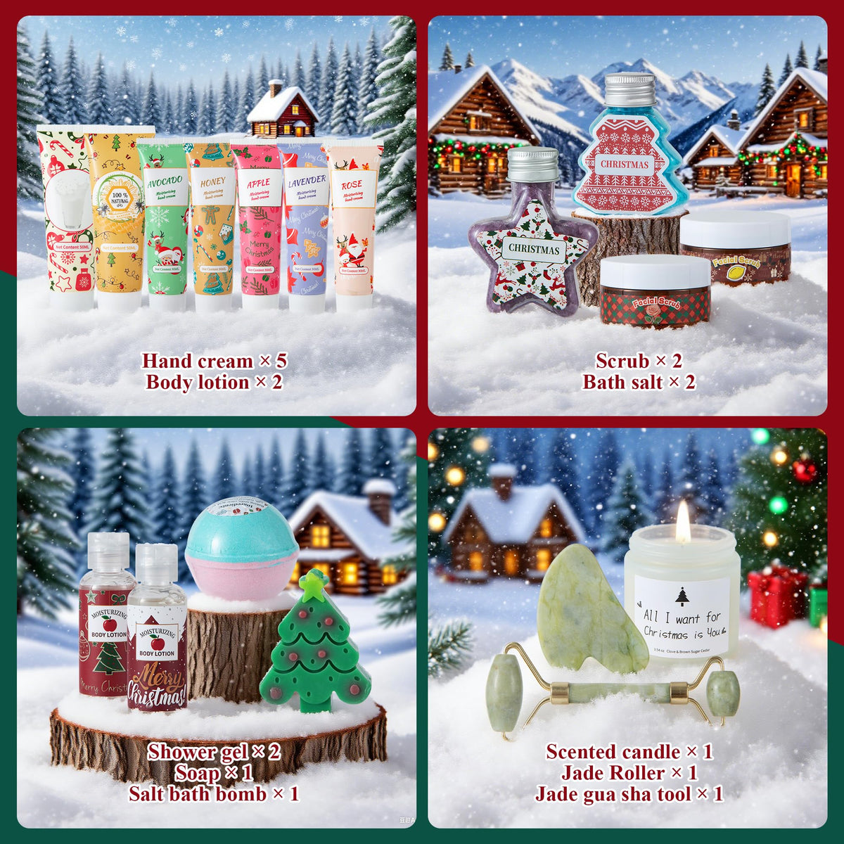 Détail du design du Calendrier de l'Avent avec Père Noël et sapin