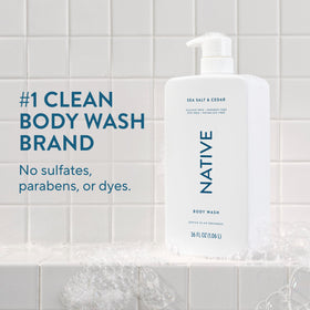 Détail du distributeur du gel douche Native 36 oz