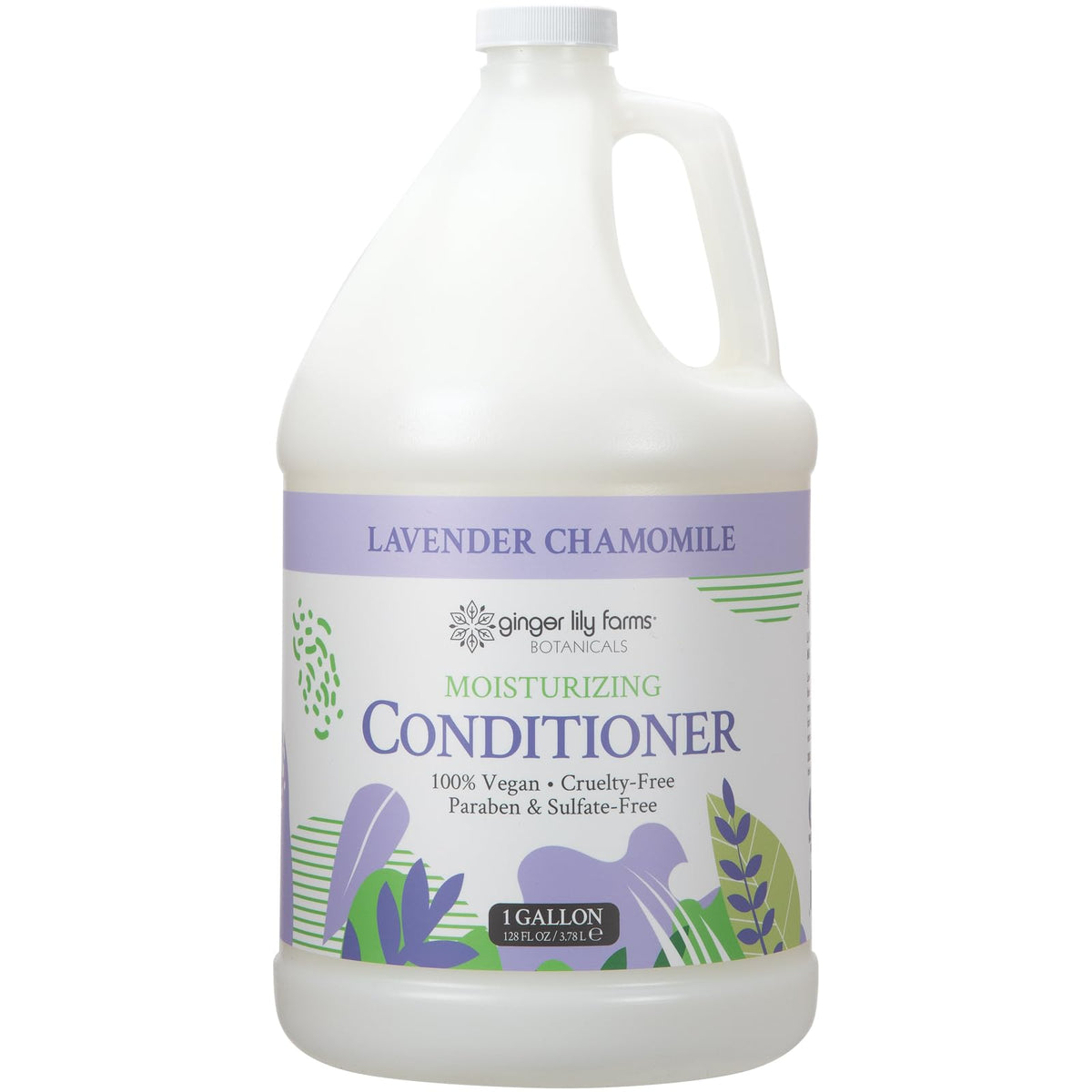 Détail du flacon de Ginger Lily Farms Après-Shampooing avec bouchon