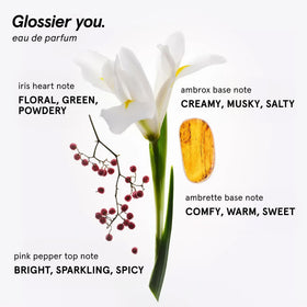 Détail du flacon de Glossier You avec empreinte digitale