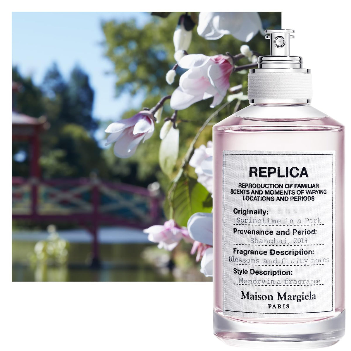 Détail du flacon de l'Eau de Toilette Maison Margiela avec étiquette