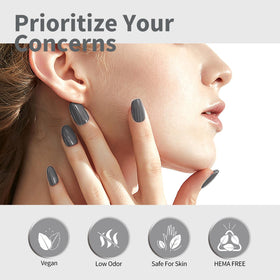 Détail du flacon de vernis à ongles gel gris foncé CANNI