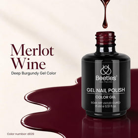 Détail du flacon de vernis gel Merlot Wine beetles