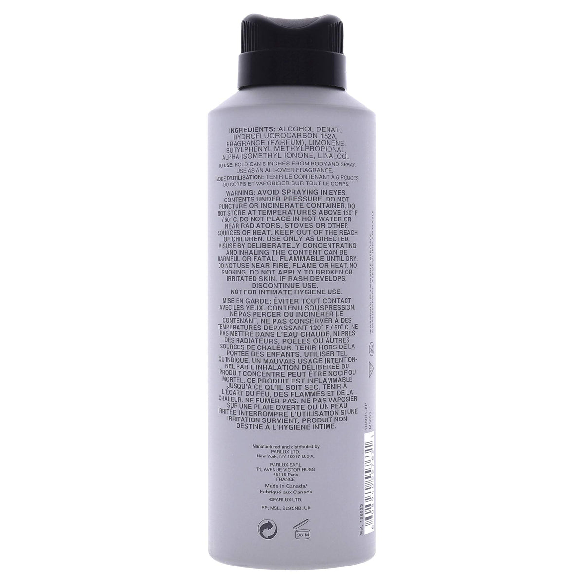 Détail du flacon du Spray Corporel Kenneth Cole