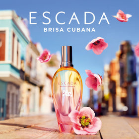 Détail du flacon Escada Brisa Cubana avec dégradé orange
