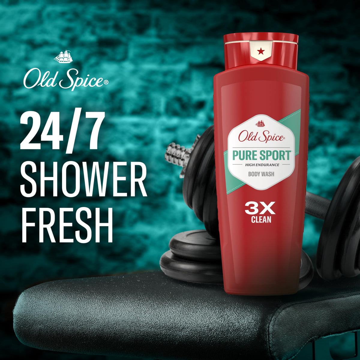 Détail du flacon Old Spice Gel Douche avec bouchon