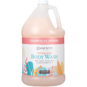 Détail du gel douche Ginger Lily Farms avec étiquette