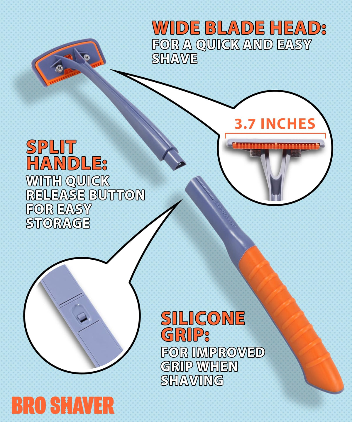 Détail du grip en silicone du Bro Shaver 3.0