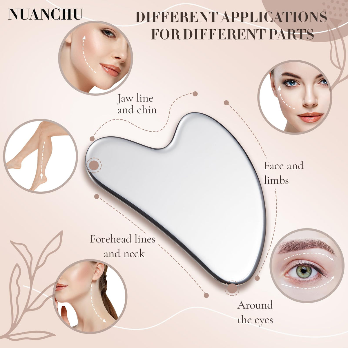 Détail du Gua Sha Nuanchu montrant sa surface lisse et brillante