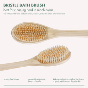 Détail du manche en bambou de la Brosse de Bain EcoTools