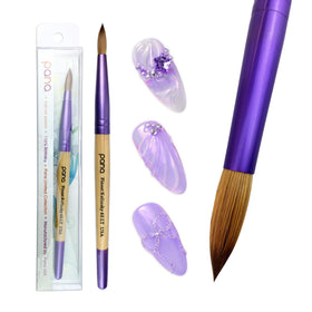 Détail du manche en bois violet et de la ferrule du pinceau PANA