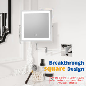 Détail du miroir de maquillage Ruacq montrant le bras rétractable