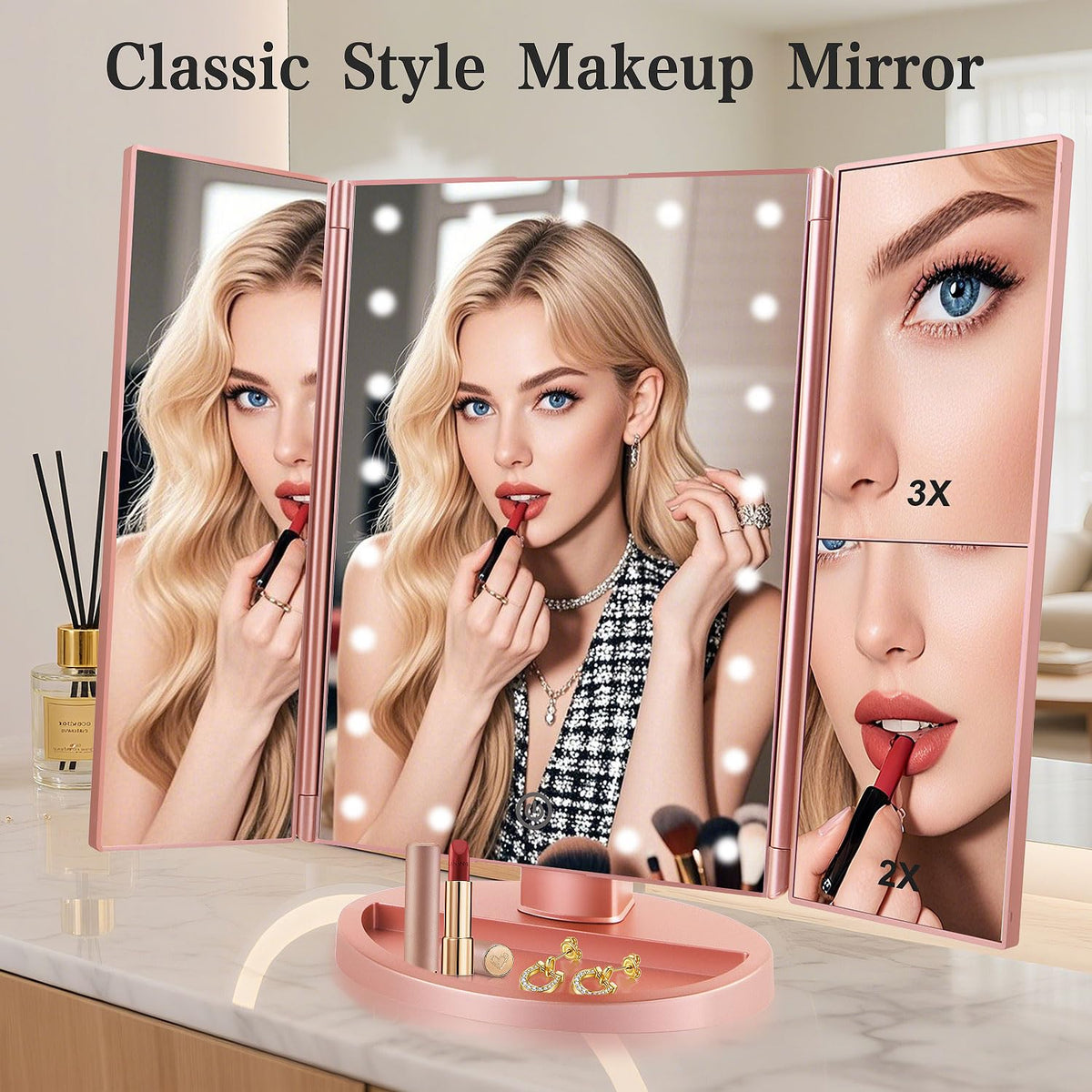 Détail du miroir grossissant 3X sur le miroir Flymiro