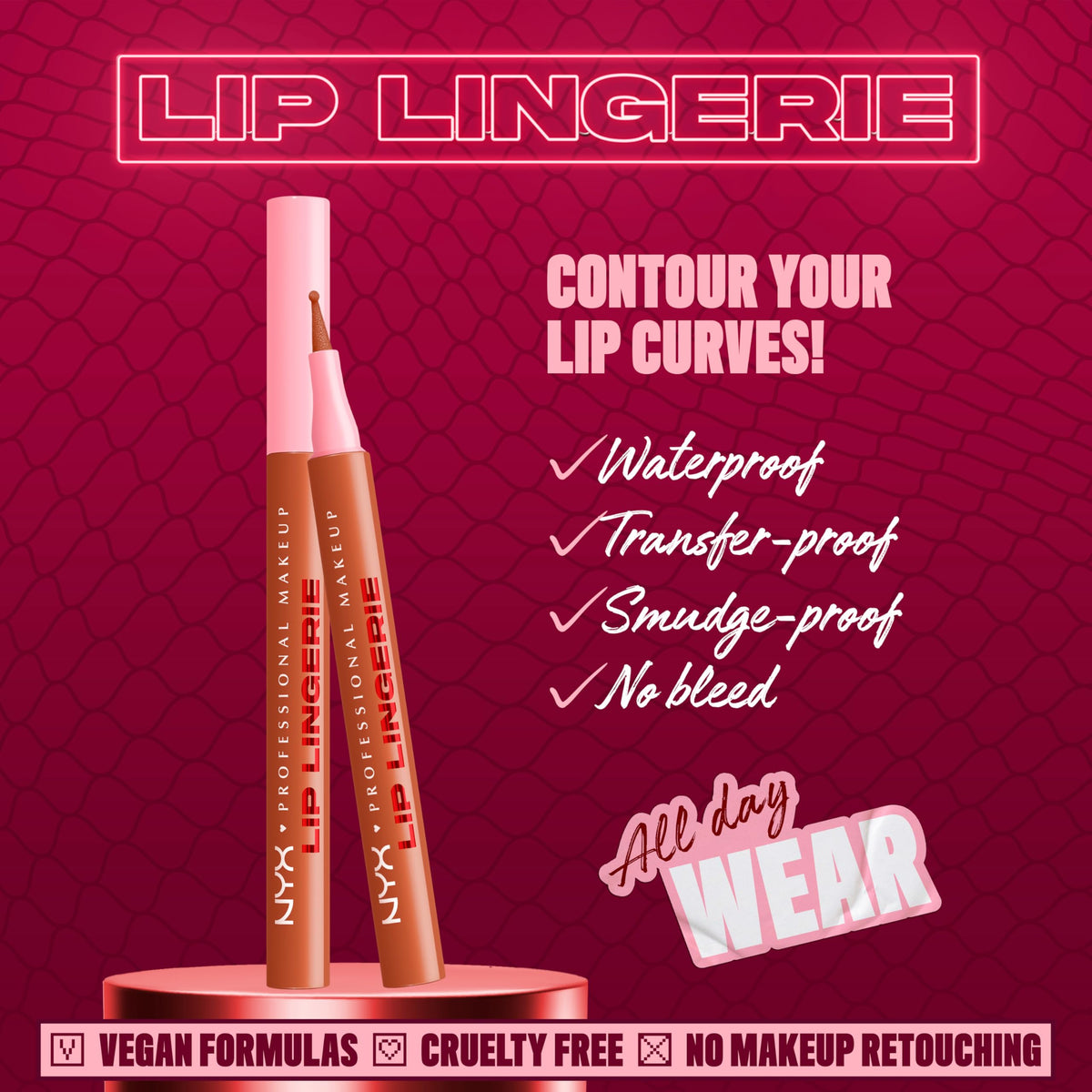 Détail du point flexible du crayon à lèvres NYX Lip Lingerie