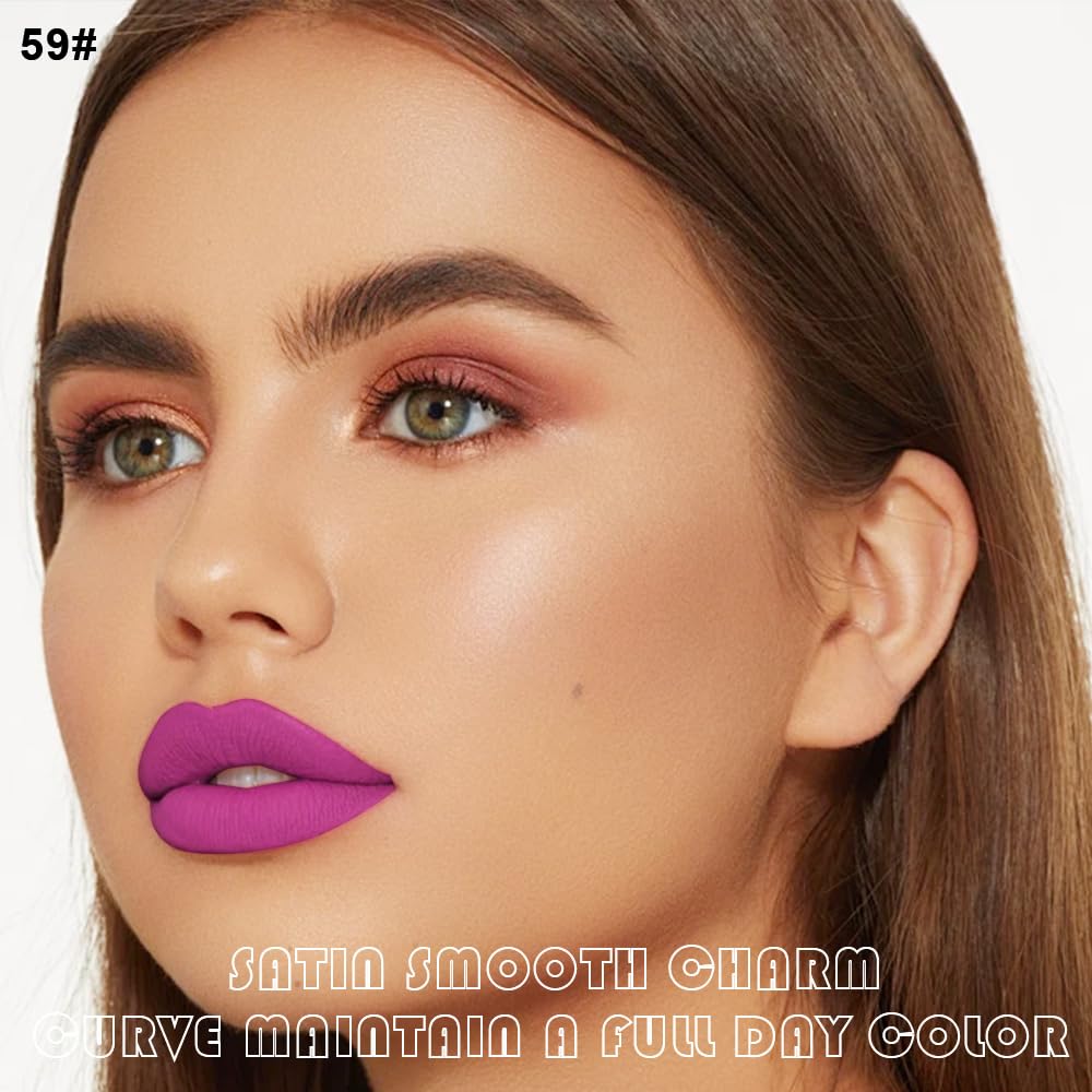 Détail du rouge à lèvres liquide fuchsia evpct avec finition mate