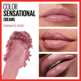 Détail du rouge à lèvres MAYBELLINE Rose Romantique sur lèvres