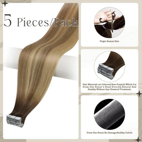 Détail du ruban adhésif des extensions Full Shine