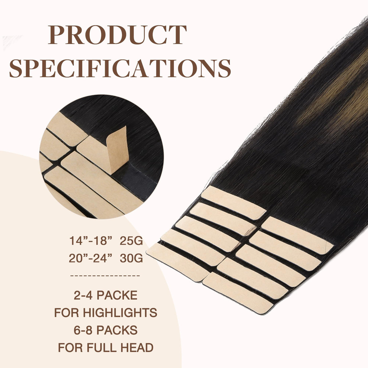 Détail du ruban hypoallergénique des extensions GOO GOO