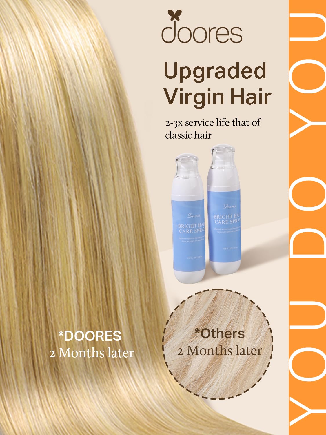 Détail du ruban transparent des extensions de cheveux DOORES