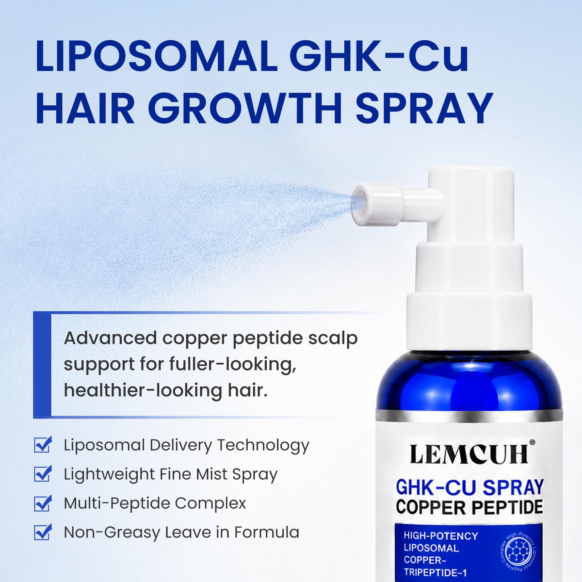 Détail du spray GHK-CU et de son applicateur