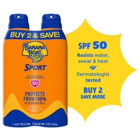 Détail du spray solaire Banana Boat Sport SPF 50