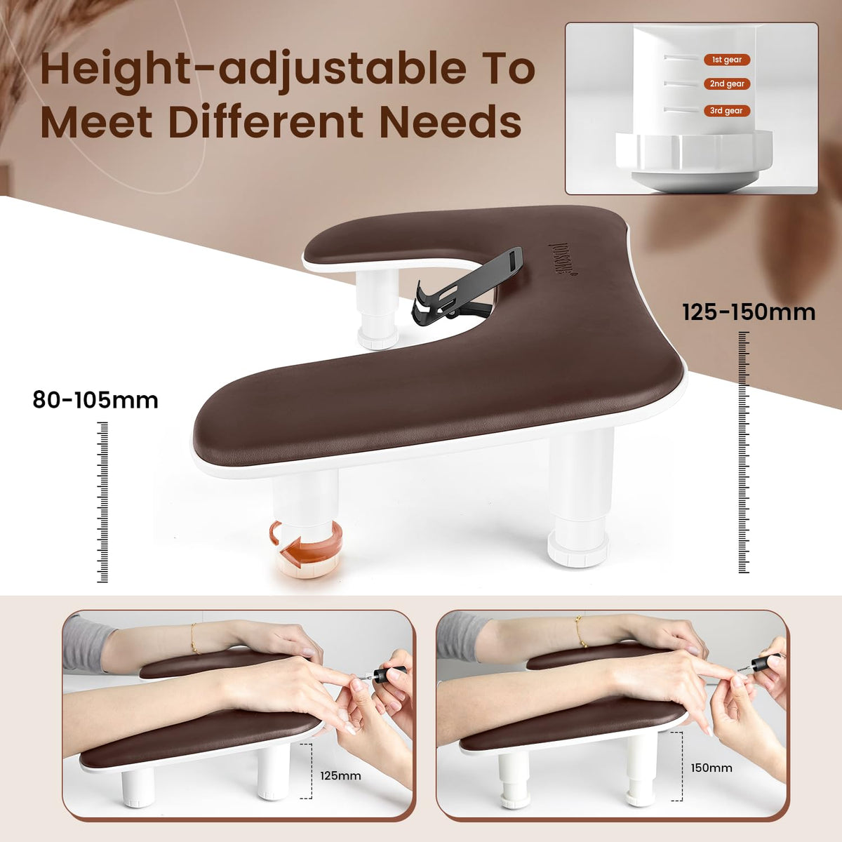 Détail du support de téléphone rotatif à 360° du repose-bras JODSONE