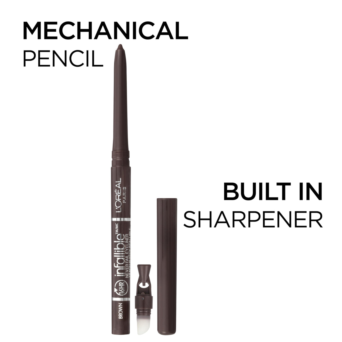 Détail du taille-crayon intégré de l'eyeliner L'Oreal Paris