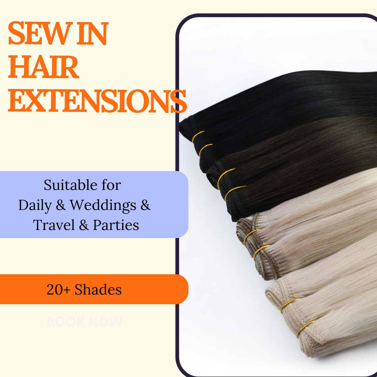 Détail du tissage double des extensions Full Shine