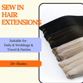 Détail du tissage double des extensions Full Shine