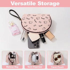 Détail du tissu de la trousse de maquillage AmBealla avec motifs