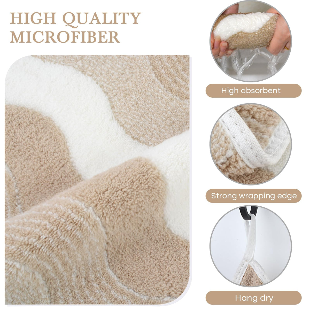 Détail du tissu en microfibre de la serviette SINLAND