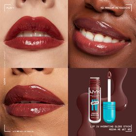 Détail du tube de NYX Lip IV Gloss en couleur Mocha Me Wet