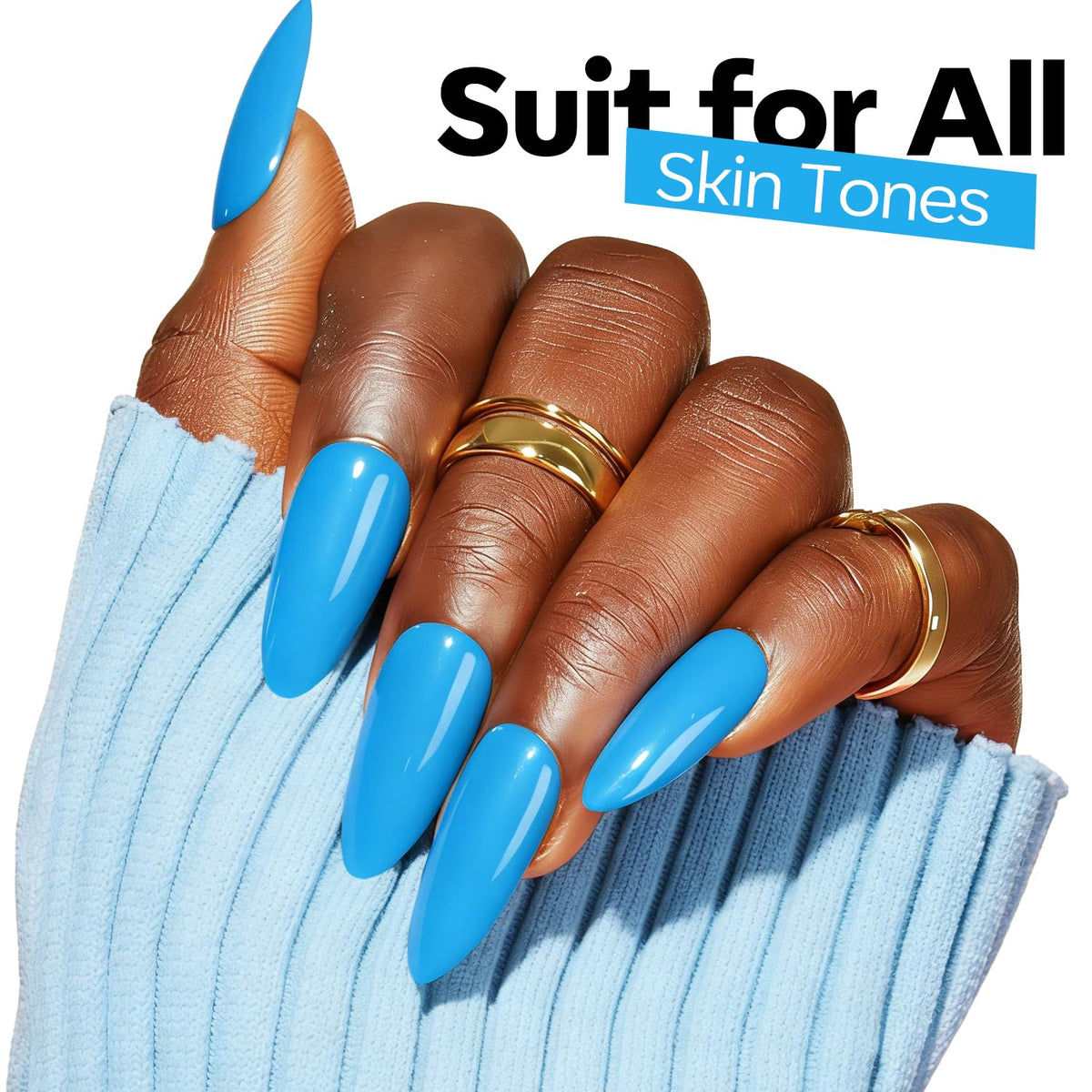 Détail du vernis à ongles gel bleu modelones