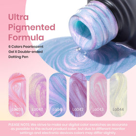 Détail du vernis à ongles gel rose pâle beetles