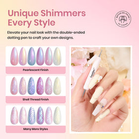Détail du vernis à ongles gel violet lavande beetles